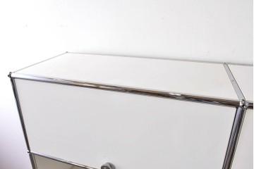 中古　美品　スイス　USMハラー(USM Haller)　ホームオフィスにもおすすめなスッキリとしたデザインの5段シェルフ　定価約63万1千円相当　(R-085171)