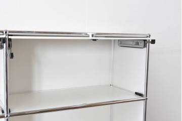 中古　美品　スイス　USMハラー(USM Haller)　ホームオフィスにもおすすめなスッキリとしたデザインの5段シェルフ　定価約63万1千円相当　(R-085171)