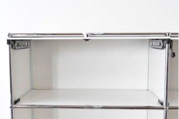 中古　美品　スイス　USMハラー(USM Haller)　ホームオフィスにもおすすめなスッキリとしたデザインの5段シェルフ　定価約63万1千円相当　(R-085171)