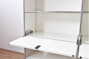 中古　美品　スイス　USMハラー(USM Haller)　ホームオフィスにもおすすめなスッキリとしたデザインの5段シェルフ　定価約63万1千円相当　(R-085171)
