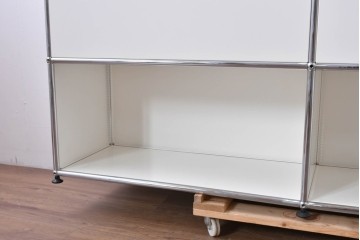 中古　美品　スイス　USMハラー(USM Haller)　ホームオフィスにもおすすめなスッキリとしたデザインの5段シェルフ　定価約63万1千円相当　(R-085171)