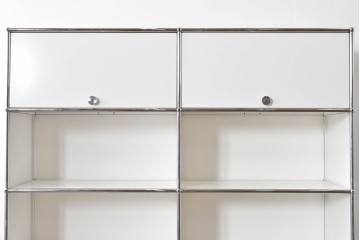 中古　美品　スイス　USMハラー(USM Haller)　ホームオフィスにもおすすめなスッキリとしたデザインの5段シェルフ　定価約63万1千円相当　(R-085171)