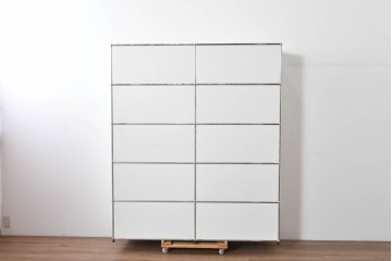 中古　美品　スイス　USMハラー(USM Haller)　ホームオフィスにもおすすめなスッキリとしたデザインの5段シェルフ　定価約63万1千円相当　(R-085171)