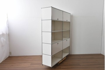中古　美品　スイス　USMハラー(USM Haller)　ホームオフィスにもおすすめなスッキリとしたデザインの5段シェルフ　定価約63万1千円相当　(R-085171)