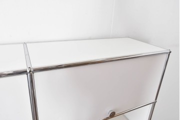 中古　美品　スイス　USMハラー(USM Haller)　ホームオフィスにもおすすめなスッキリとしたデザインの5段シェルフ　定価約63万1千円相当　(R-085171)