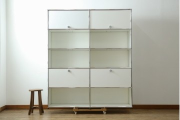 中古　美品　スイス　USMハラー(USM Haller)　ホームオフィスにもおすすめなスッキリとしたデザインの5段シェルフ　定価約63万1千円　(R-085172)