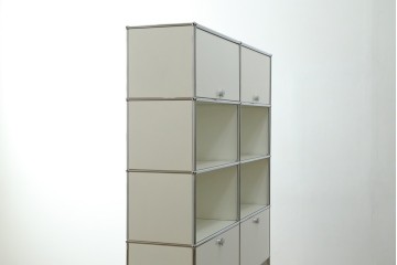 中古　美品　スイス　USMハラー(USM Haller)　ホームオフィスにもおすすめなスッキリとしたデザインの5段シェルフ　定価約63万1千円　(R-085172)