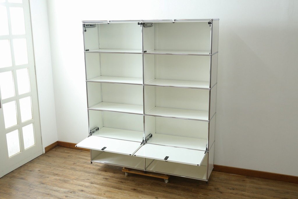 中古　美品　スイス　USMハラー(USM Haller)　ホームオフィスにもおすすめなスッキリとしたデザインの5段シェルフ　定価約63万1千円　(R-085172)