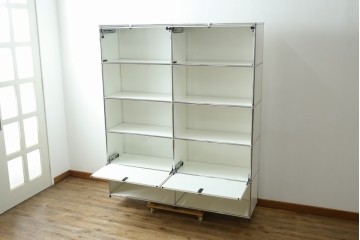 中古　美品　スイス　USMハラー(USM Haller)　ホームオフィスにもおすすめなスッキリとしたデザインの5段シェルフ　定価約63万1千円　(R-085172)