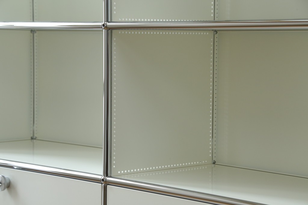 中古　美品　スイス　USMハラー(USM Haller)　ホームオフィスにもおすすめなスッキリとしたデザインの5段シェルフ　定価約63万1千円　(R-085172)