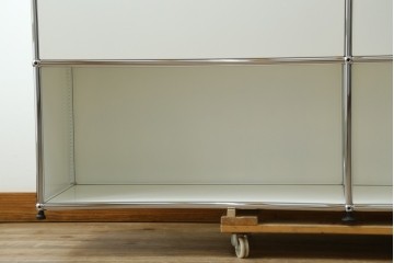 中古　美品　スイス　USMハラー(USM Haller)　ホームオフィスにもおすすめなスッキリとしたデザインの5段シェルフ　定価約63万1千円　(R-085172)