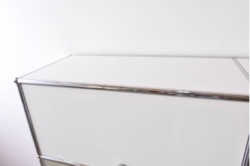 中古　美品　スイス　USMハラー(USM Haller)　ホームオフィスにもおすすめなスッキリとしたデザインの5段シェルフ　定価約63万1千円相当　(R-085172)