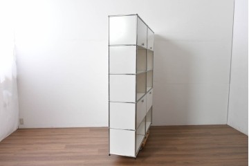 中古　美品　スイス　USMハラー(USM Haller)　ホームオフィスにもおすすめなスッキリとしたデザインの5段シェルフ　定価約63万1千円相当　(R-085172)