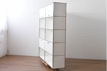 中古　美品　スイス　USMハラー(USM Haller)　ホームオフィスにもおすすめなスッキリとしたデザインの5段シェルフ　定価約63万1千円相当　(R-085172)