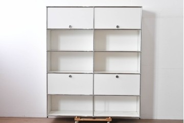 中古　美品　スイス　USMハラー(USM Haller)　ホームオフィスにもおすすめなスッキリとしたデザインの5段シェルフ　定価約63万1千円相当　(R-085172)