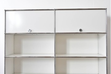 中古　美品　スイス　USMハラー(USM Haller)　ホームオフィスにもおすすめなスッキリとしたデザインの5段シェルフ　定価約63万1千円相当　(R-085172)