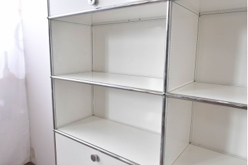 中古　美品　スイス　USMハラー(USM Haller)　ホームオフィスにもおすすめなスッキリとしたデザインの5段シェルフ　定価約63万1千円相当　(R-085172)