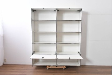 中古　美品　スイス　USMハラー(USM Haller)　ホームオフィスにもおすすめなスッキリとしたデザインの5段シェルフ　定価約63万1千円相当　(R-085172)