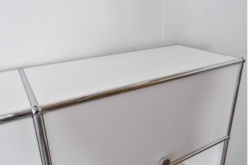 中古　美品　スイス　USMハラー(USM Haller)　ホームオフィスにもおすすめなスッキリとしたデザインの5段シェルフ　定価約63万1千円相当　(R-085172)