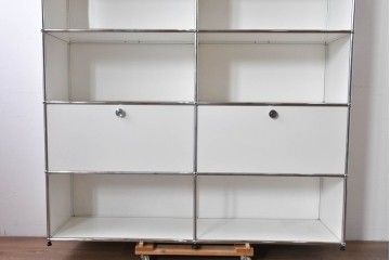 中古　美品　スイス　USMハラー(USM Haller)　ホームオフィスにもおすすめなスッキリとしたデザインの5段シェルフ　定価約63万1千円相当　(R-085172)
