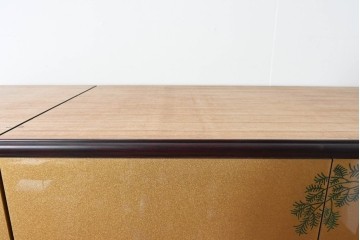 中古　美品　最高級品　名工　清光光雲作　宝石象嵌工芸品　煌びやかな花鳥図(桜・松・椿・楪・雉・雀)が目を引く贅を尽くした美術品級のワードローブ　定価約600万円相当　(R-085175)