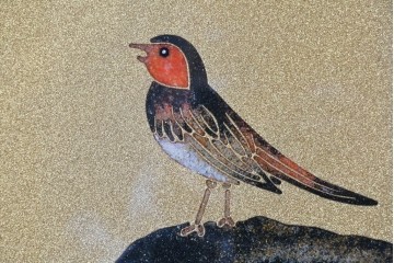 中古　美品　最高級品　名工　清光光雲作　宝石象嵌工芸品　煌びやかな花鳥図(桜・松・椿・楪・雉・雀)が目を引く贅を尽くした美術品級のワードローブ　定価約600万円相当　(R-085175)