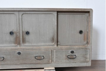 和製ヴィンテージ　味わい深い風合いの桐箪笥ローボード　(R-085177)