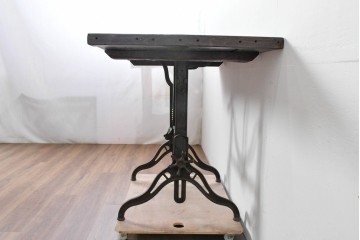 アメリカアンティーク　インダストリアル　フリッツ&ゲルデル　折り畳み式のメカニカルテーブル　(R-085178)