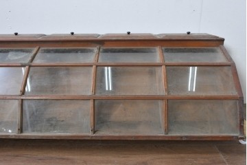 和製アンティーク　激レアデザイン!　古い駄菓子屋さんの上蓋式卓上ガラスケース　(R-085181)