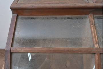 和製アンティーク　激レアデザイン!　古い駄菓子屋さんの上蓋式卓上ガラスケース　(R-085181)