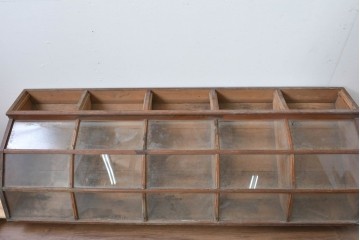 和製アンティーク　激レアデザイン!　古い駄菓子屋さんの上蓋式卓上ガラスケース　(R-085181)