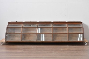 和製アンティーク　激レアデザイン!　古い駄菓子屋さんの上蓋式卓上ガラスケース　(R-085181)