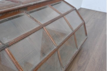 和製アンティーク　激レアデザイン!　古い駄菓子屋さんの上蓋式卓上ガラスケース　(R-085181)