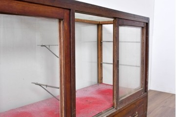 《ペイント仕上げ限定》　和製ヴィンテージ　ディスプレイと収納を兼ね備えた引き出し付きガラスケース　(R-085182)