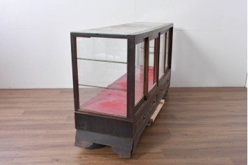 《ペイント仕上げ限定》　和製ヴィンテージ　ディスプレイと収納を兼ね備えた引き出し付きガラスケース　(R-085182)