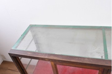 《ペイント仕上げ限定》　和製ヴィンテージ　ディスプレイと収納を兼ね備えた引き出し付きガラスケース　(R-085182)