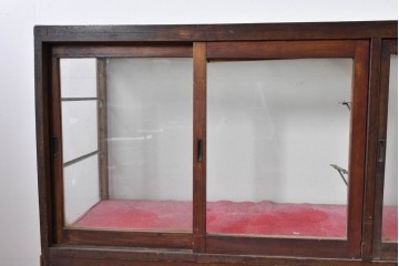 《ペイント仕上げ限定》　和製ヴィンテージ　ディスプレイと収納を兼ね備えた引き出し付きガラスケース　(R-085182)