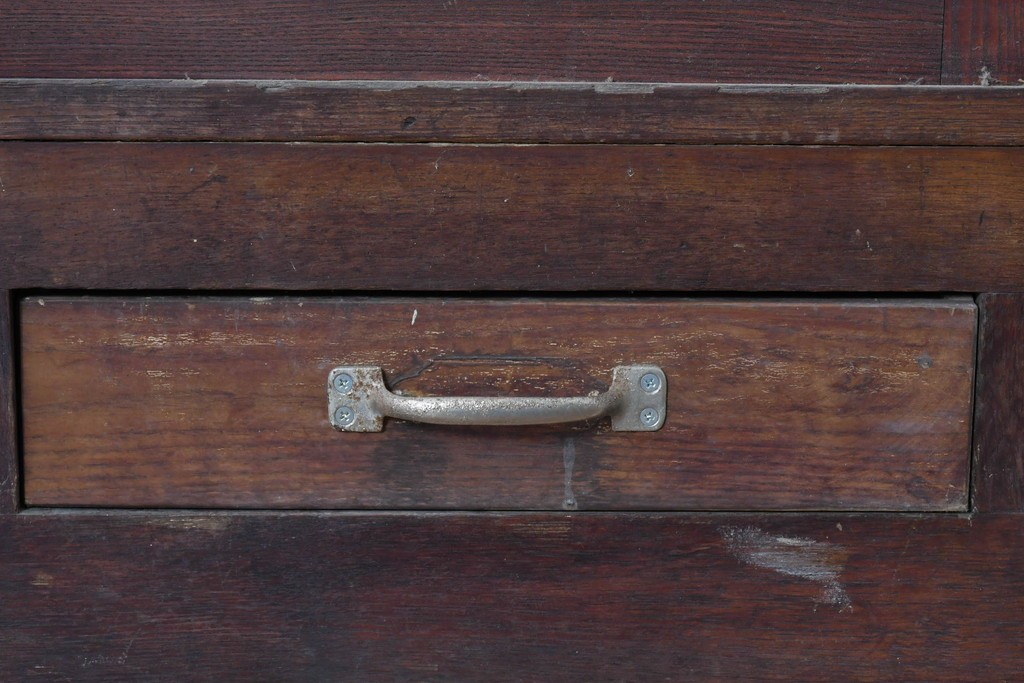 《ペイント仕上げ限定》　和製ヴィンテージ　ディスプレイと収納を兼ね備えた引き出し付きガラスケース　(R-085182)