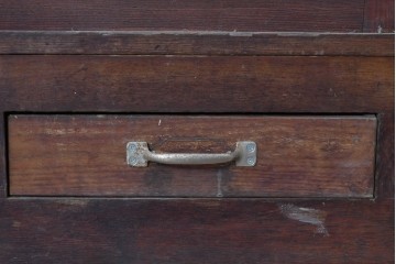 《ペイント仕上げ限定》　和製ヴィンテージ　ディスプレイと収納を兼ね備えた引き出し付きガラスケース　(R-085182)