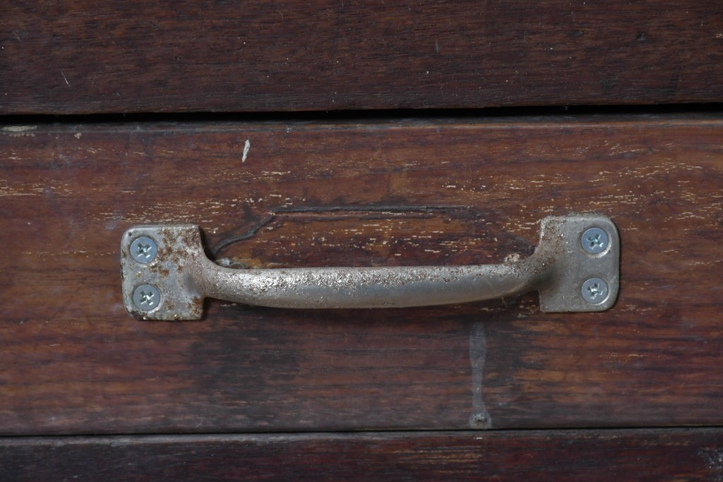 《ペイント仕上げ限定》　和製ヴィンテージ　ディスプレイと収納を兼ね備えた引き出し付きガラスケース　(R-085182)