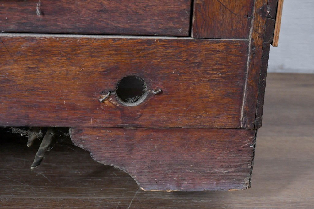 《ペイント仕上げ限定》　和製ヴィンテージ　ディスプレイと収納を兼ね備えた引き出し付きガラスケース　(R-085182)