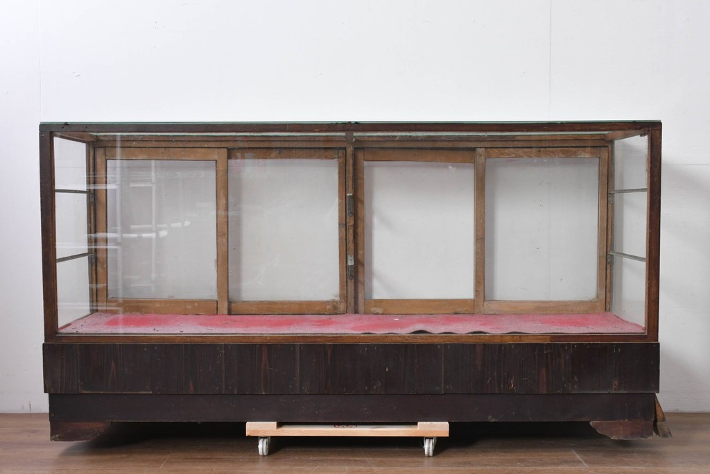 《ペイント仕上げ限定》　和製ヴィンテージ　ディスプレイと収納を兼ね備えた引き出し付きガラスケース　(R-085182)