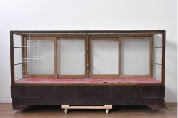 《ペイント仕上げ限定》　和製ヴィンテージ　ディスプレイと収納を兼ね備えた引き出し付きガラスケース　(R-085182)