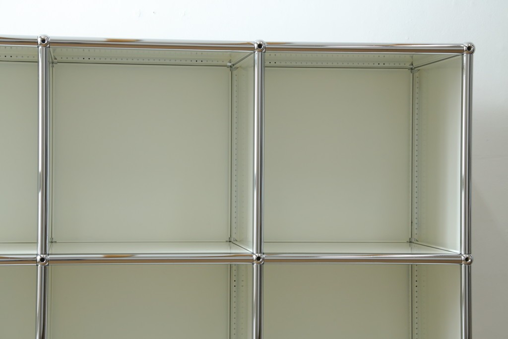 中古　美品　スイス　USMハラー(USM Haller)　ホームオフィスにもおすすめなスッキリとしたデザインの3段シェルフ　定価約36万7千円　(R-085185)