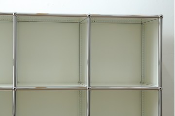 中古　美品　スイス　USMハラー(USM Haller)　ホームオフィスにもおすすめなスッキリとしたデザインの3段シェルフ　定価約36万7千円　(R-085185)