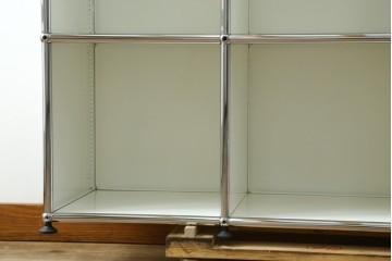 中古　美品　スイス　USMハラー(USM Haller)　ホームオフィスにもおすすめなスッキリとしたデザインの3段シェルフ　定価約36万7千円　(R-085185)