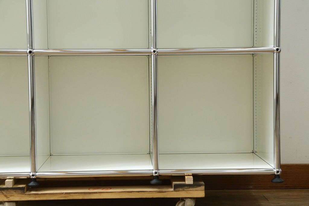 中古　美品　スイス　USMハラー(USM Haller)　ホームオフィスにもおすすめなスッキリとしたデザインの3段シェルフ　定価約36万7千円　(R-085185)