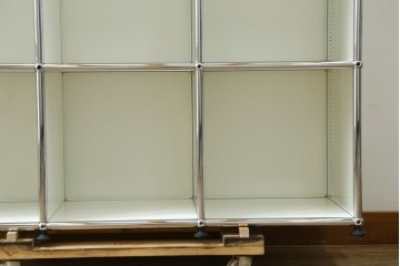 中古　美品　スイス　USMハラー(USM Haller)　ホームオフィスにもおすすめなスッキリとしたデザインの3段シェルフ　定価約36万7千円　(R-085185)