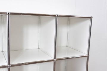 中古　美品　スイス　USMハラー(USM Haller)　ホームオフィスにもおすすめなスッキリとしたデザインの3段シェルフ　定価約36万7千円相当　(R-085185)