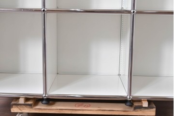 中古　美品　スイス　USMハラー(USM Haller)　ホームオフィスにもおすすめなスッキリとしたデザインの3段シェルフ　定価約36万7千円相当　(R-085185)
